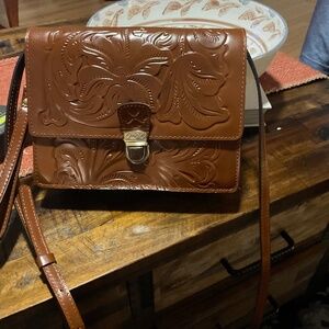 Patricia Nash tooled bag brown